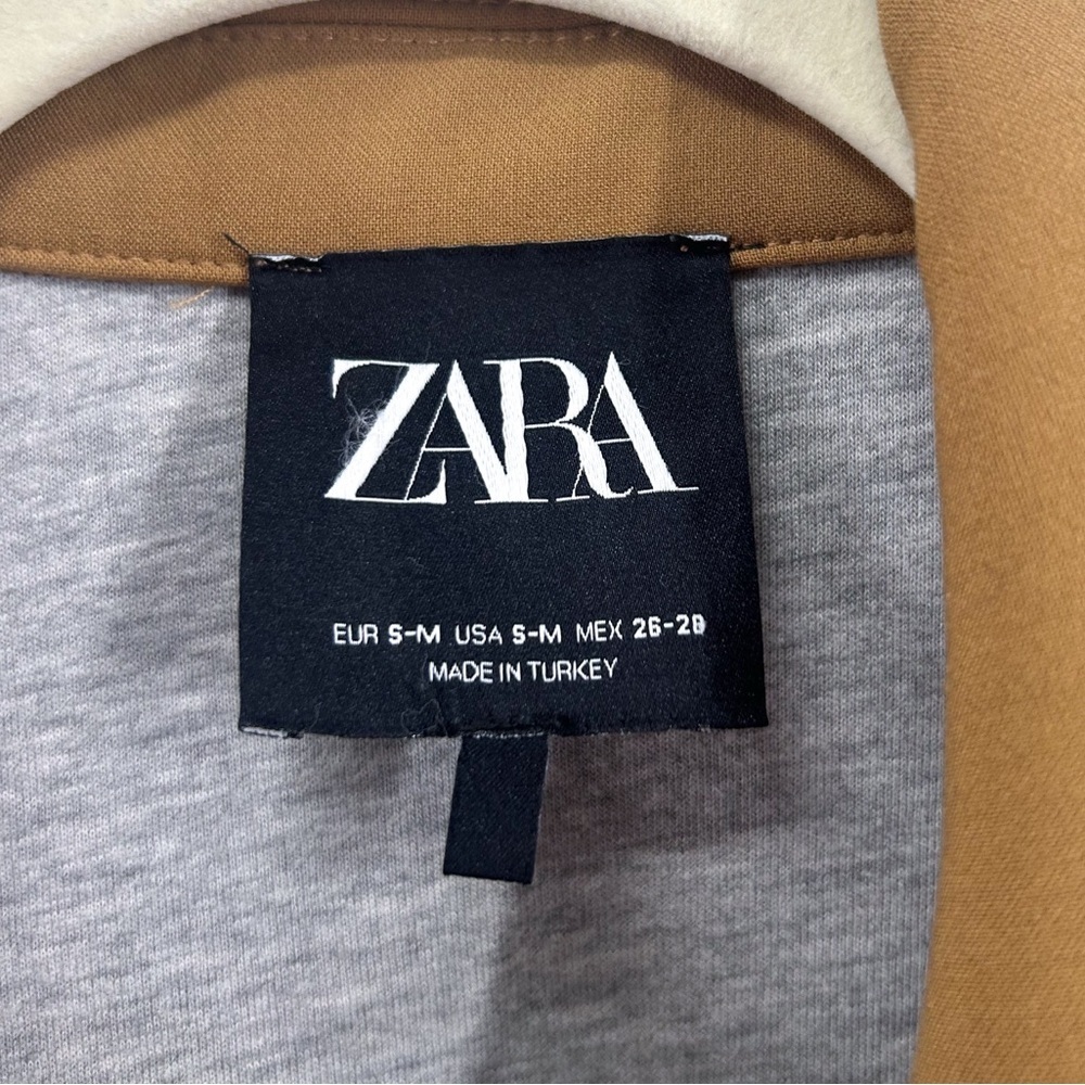 Zara Camel Tan Double Breasted Oversized Blazer Coat Small/Medium - Picture 5 of 6